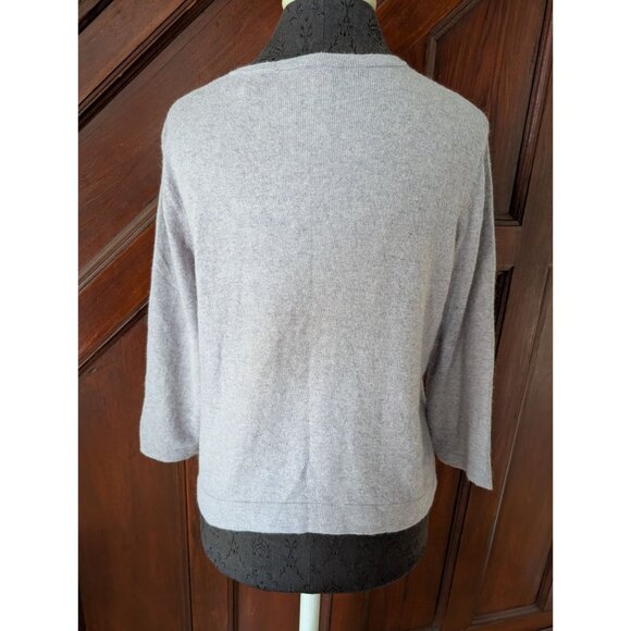 Apostrophe Womens Lavender Cardigan Floral Embroidery M Silk Cashmere Blend - Picture 2 of 7